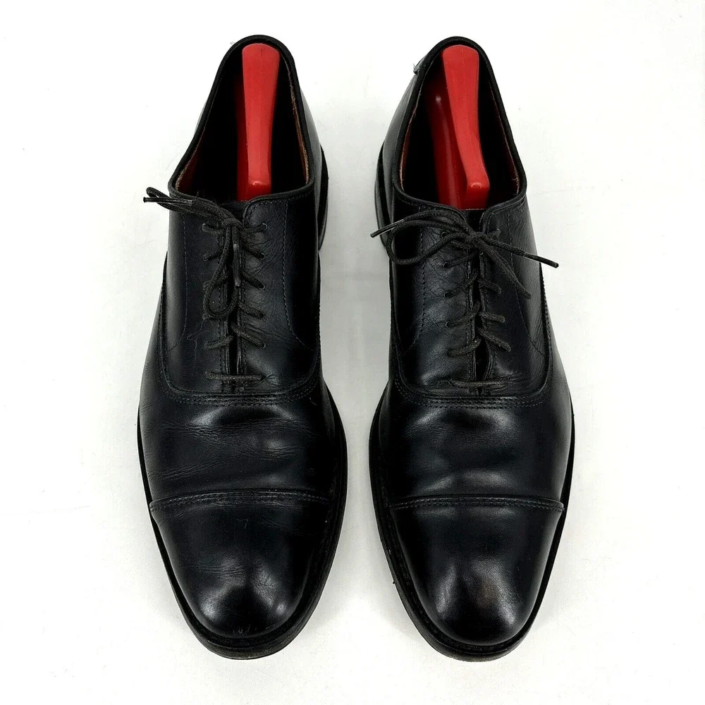 Mens 11.5‎ B Allen Edmonds Park Avenue Black Cap Toe Oxford Dress Shoes USA
